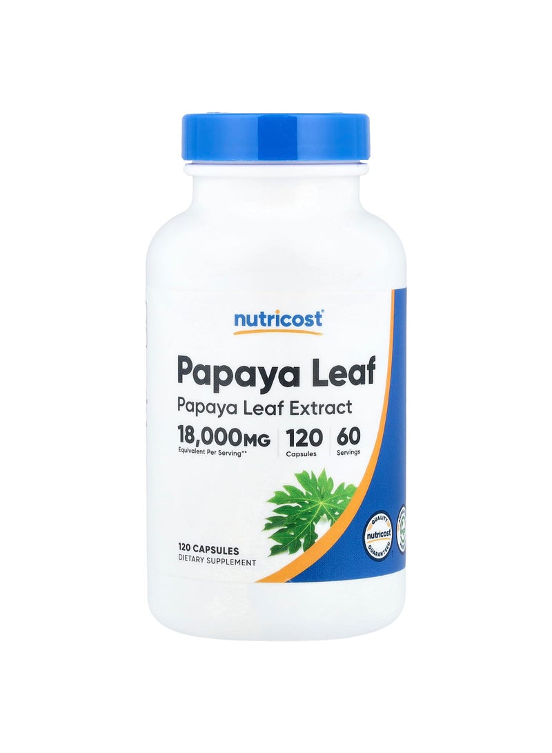 Nutricost Papaya Leaf, 120 Capsules (600 mg per Capsule)