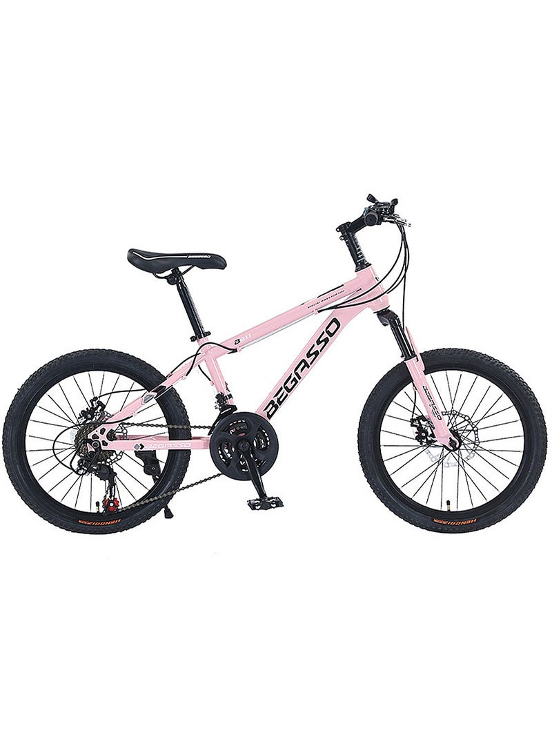 begasso 20-22 Inch Mountain Bike Dual Disc Brake, Lightweight and Stable Bicycle for Kids, with Adjustable Seat for 6-12 Years Boys and Girls - Image 1