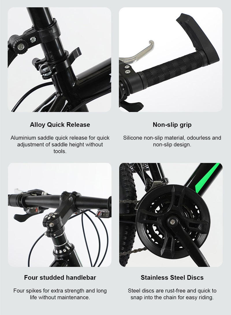 begasso 20-22 Inch Mountain Bike Dual Disc Brake, Lightweight and Stable Bicycle for Kids, with Adjustable Seat for 6-12 Years Boys and Girls - Image 2