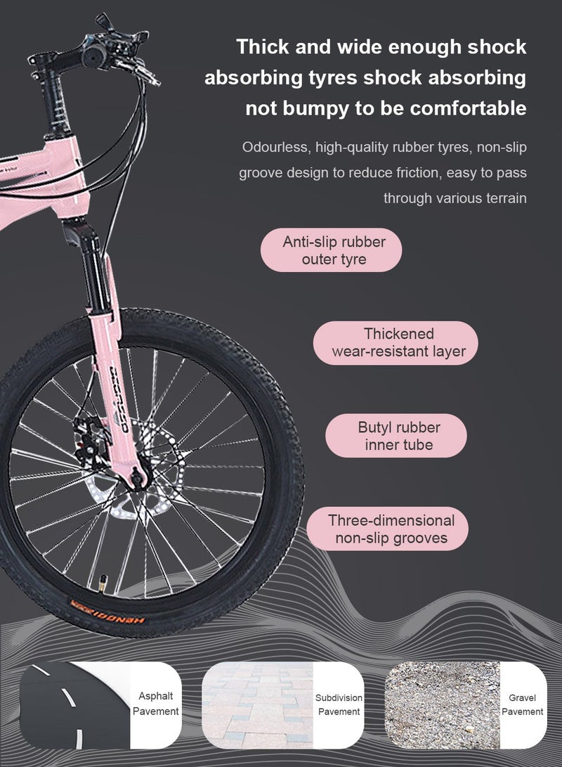 begasso 20-22 Inch Mountain Bike Dual Disc Brake, Lightweight and Stable Bicycle for Kids, with Adjustable Seat for 6-12 Years Boys and Girls - Image 4