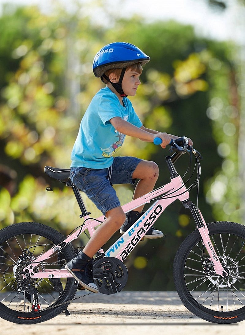 begasso 20-22 Inch Mountain Bike Dual Disc Brake, Lightweight and Stable Bicycle for Kids, with Adjustable Seat for 6-12 Years Boys and Girls - Image 5