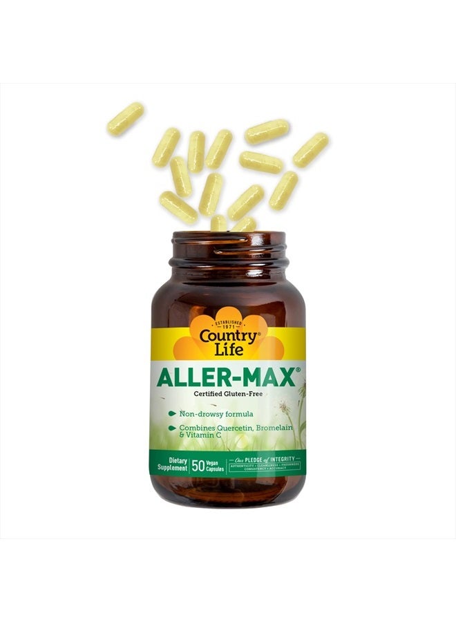 Country Life Aller-Max with Quercetin, Bromelain and Vitamin C Vegetarian Capsules, 50 Count, Certified Gluten Free, Certified Vegan… - Image 3