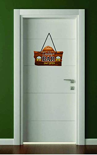 KREEPO Daddy's Bar (24x7 Open) Wooden Wall Hanging/Door For Decorative For Home & Kitchen (8inchX10inch) - Image 2