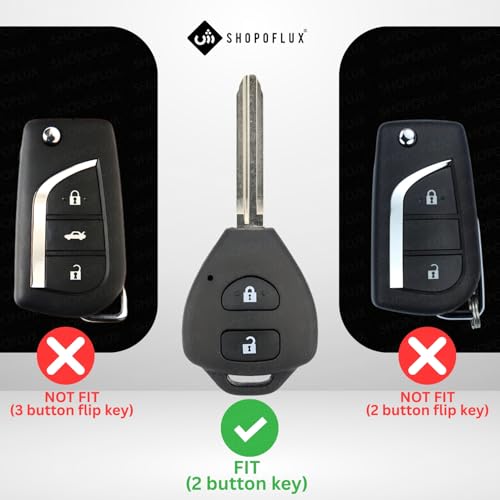 SHOPOFLUX Metal Key Cover Compatible for Toyota Old Innova, Fortuner, Corolla, Camry 2 Button Key - Image 2
