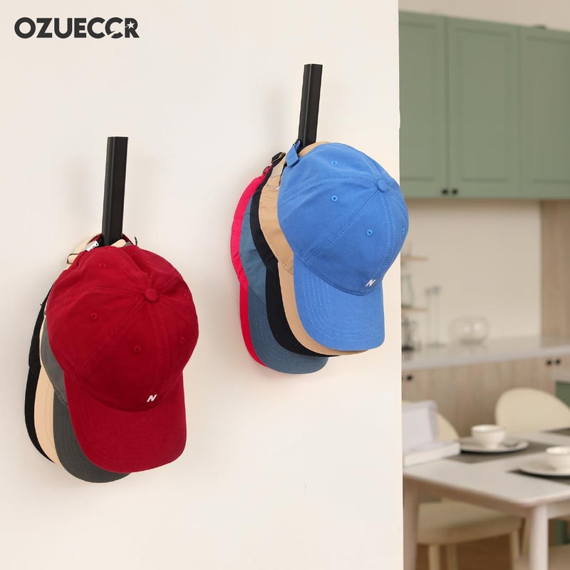 Ozueccr تخزين قبعة Ozueccr لقبعات البيسبول - حامل قبعة قوي موفر للمساحة على شاشة الحائط للقبعات وحقائب الملابس والمناشف - سهل التركيب وشماعة منظم للتخزين على الحائط مثبتة على الحائط - Image 2