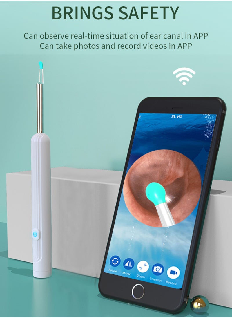 ULHYC - Ear Wax Removal Visual ear scoop ear pick wireless wifi endoscope high definition ear picking Wi-Fi Visible Wax Elimination Spoon For iPhone, iPad, Android Phones - Image 1