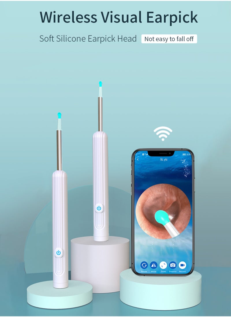 ULHYC - Ear Wax Removal Visual ear scoop ear pick wireless wifi endoscope high definition ear picking Wi-Fi Visible Wax Elimination Spoon For iPhone, iPad, Android Phones - Image 1