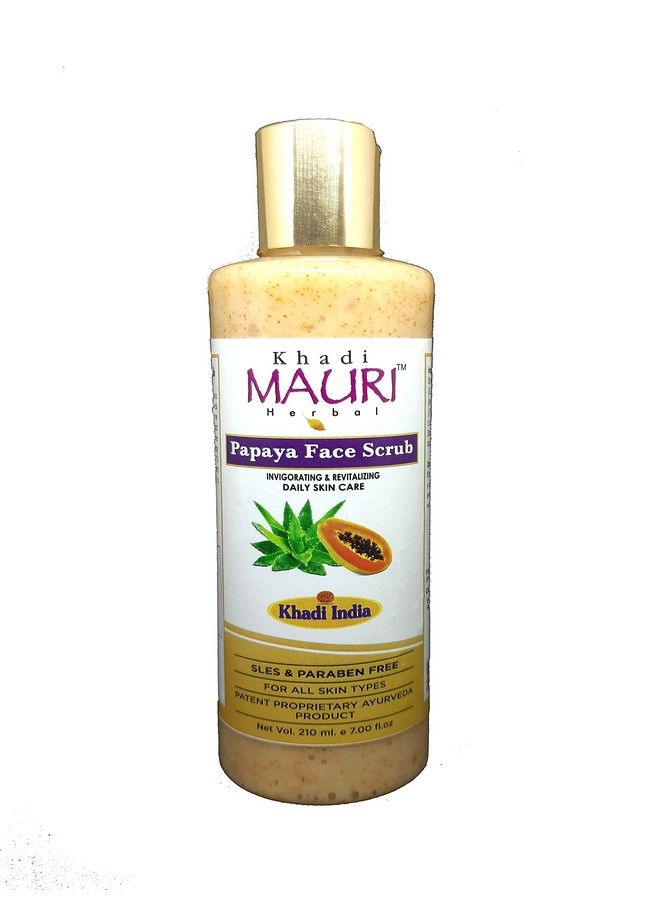 Khadi MAURI Papaya Face Scrub Pack Of 1 Scrub (210 Ml) Beige (Model Number: Kppapayascxx1)  - Image 1