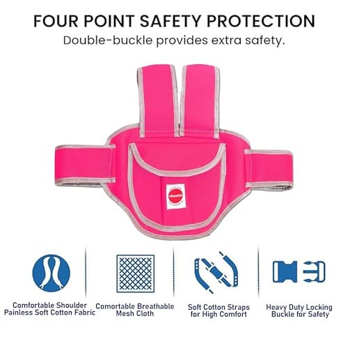Vparents Ava Kids Safety Two Wheeler Seat Belt/Front Standing and Sitting Behind (Pink) - Image 3