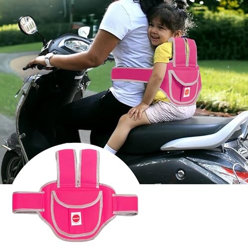 Vparents Ava Kids Safety Two Wheeler Seat Belt/Front Standing and Sitting Behind (Pink) - Image 2