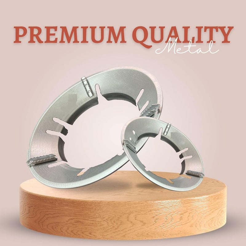 Khakhi موقد غاز غير لاصق (فضي) قاعدة موقد/حلقة توفير الغاز (عبوة 3) مقاومة للنار والرياح توفير الطاقة، دعم موقد الغاز/مدعوم بأرجل 4/سمك 0.7 مم مادة غير لاصقة - Image 5