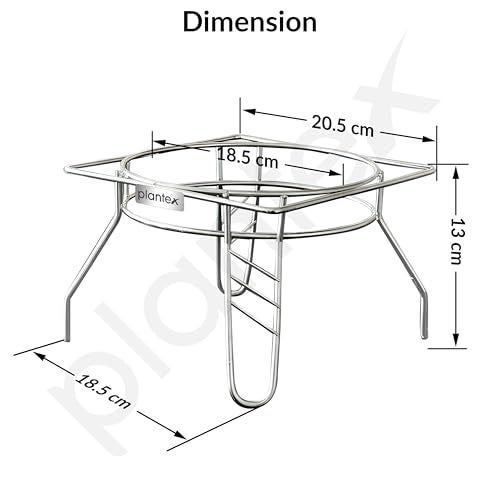Plantex Stainless Steel 2-Tier Matka Stand for Water Pot/Water Pot Stand for Kitchen/Square Matka Stand with Tray - (1185, Chrome) - Image 4
