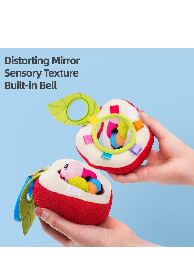 Zikra Baby Plush Fruit Doll Toys, Baby Education Toys Caterpillars Eat Fruit Avocado Toys Bed Hanging Baby's Comfort Toy Ringing Bed Bell For Gift for Infant boy & Girl 3 Months+(Apple) - Image 4