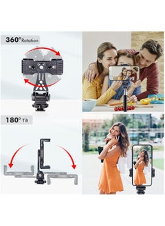 Y&D Metal Phone Tripod Mount with Rotating Cold Shoe 360 Rotate and Tilt Angles,Compatible iPhone Samsung Smartphone Holder Adapter, Desktop for Cell Phone,Video Live Streaming Vlogging Rig  - Image 4