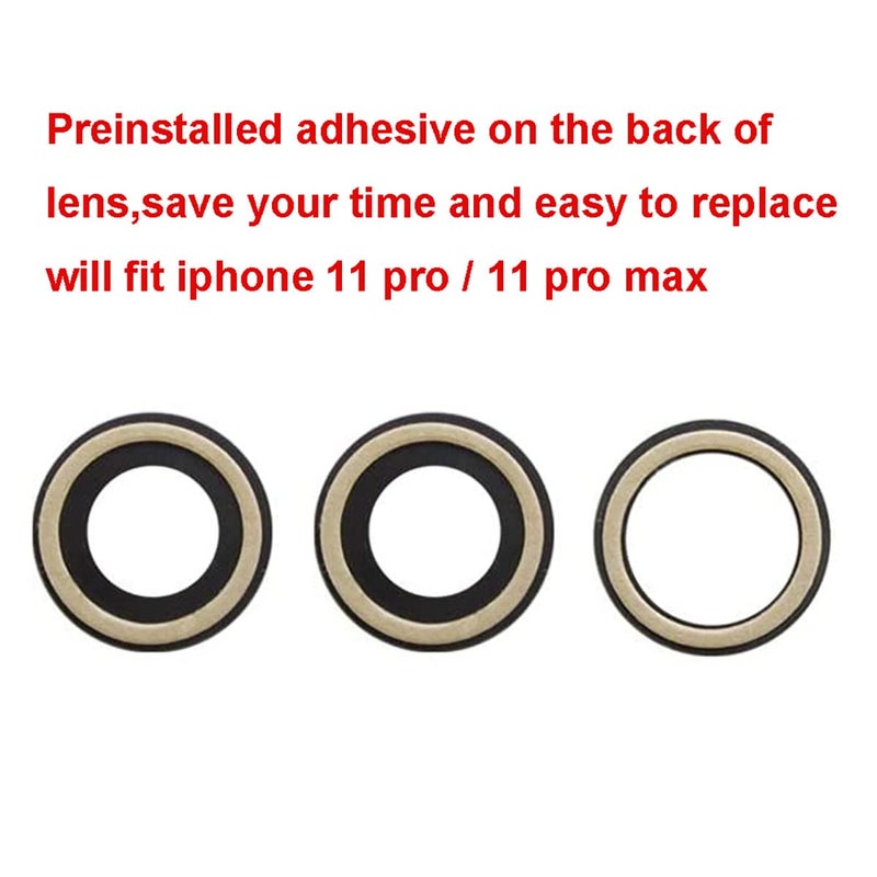 Perzework 2 Set Original Back Rear Camera Lens Glass Replacement for iPhone 11 Pro Max and iPhone 11 Pro with pre-Installed Adhesive and Reparing Toolkit - Image 4