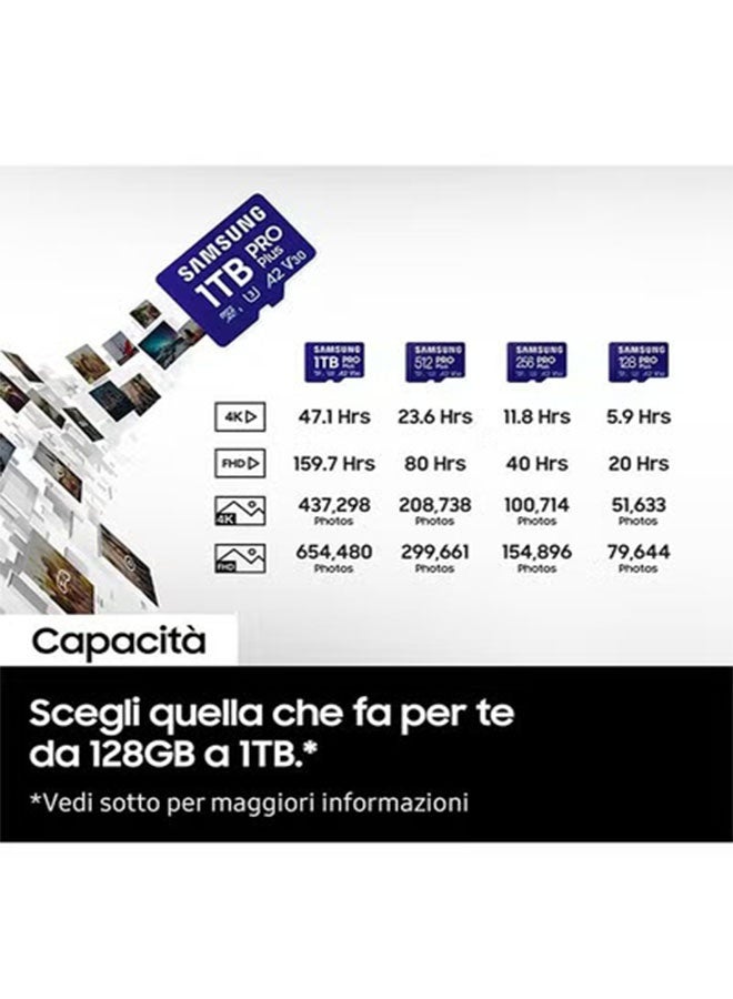 Samsung Memory MB-MD1T0SA PRO Plus MicroSD Card for Mobile and Games Consoles 1TB UHS-I U3 up to 180MB/s - Image 2