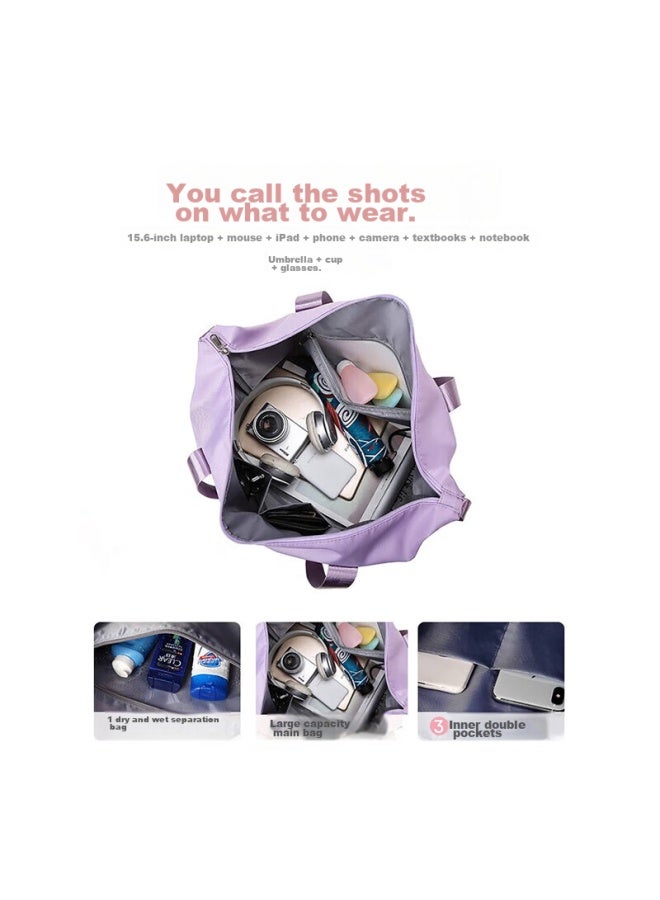 Landcase Travel Bag For Women, Handbag, Sports Fitness Swimming Backpack, Multifunctional Short-trip Travel Bag, 5102 Purple - Image 5