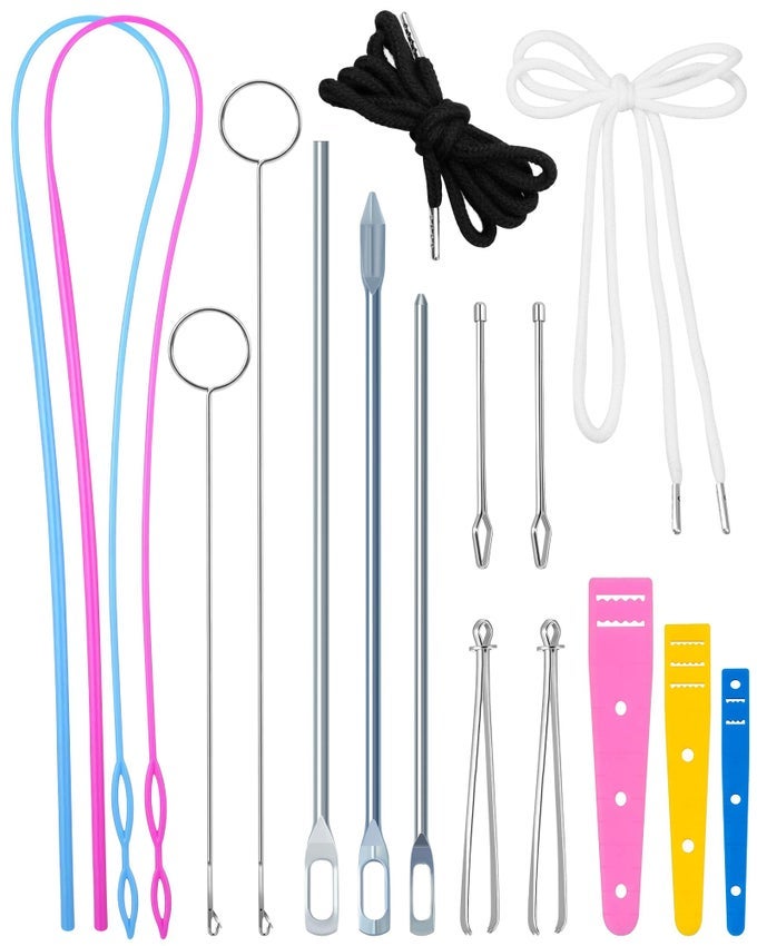 DRAWSTRING THREADER TOOL SET LOOP TURNER SEWING TOOL FOR EASY HOODIE JACKET AND PANTS THREADING BODKIN SEWING TOOL FOR DRAWSTRINGS AND CORDS