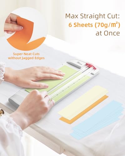 Firbon 3-in-1 Paper Cutter, 9" Compact A5 Paper Trimmer with Straight Cut, Scoring & Perforating Blades for Cardstock, Scrapbooking, Crafting, Labels & Home Office (Pink) - Image 4