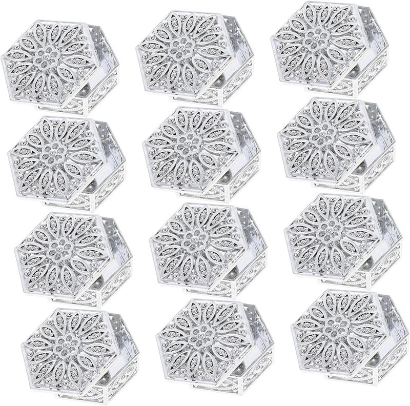 Jojofuny فاخر 12 قطعة مجموعة علب حلوى بلاستيكية لحفلات الزفاف وحفلات التوزيعات - Image 2