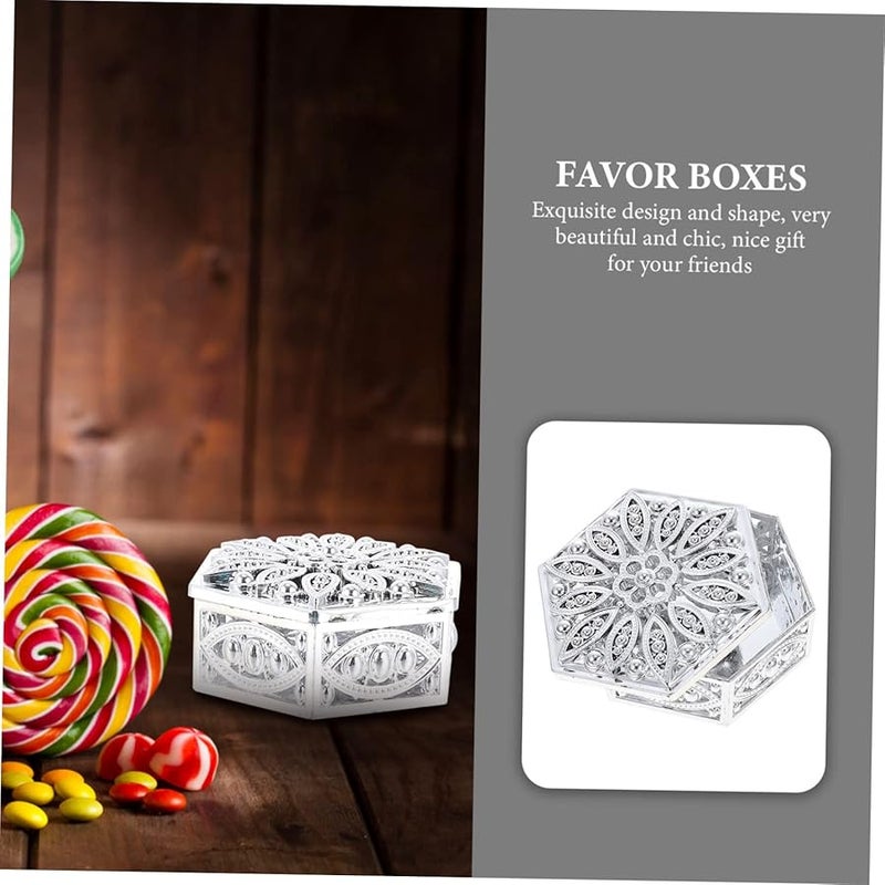 Jojofuny فاخر 12 قطعة مجموعة علب حلوى بلاستيكية لحفلات الزفاف وحفلات التوزيعات - Image 4