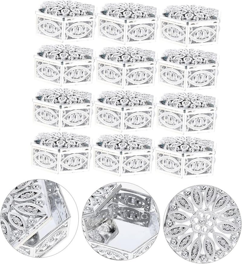 Jojofuny فاخر 12 قطعة مجموعة علب حلوى بلاستيكية لحفلات الزفاف وحفلات التوزيعات - Image 5