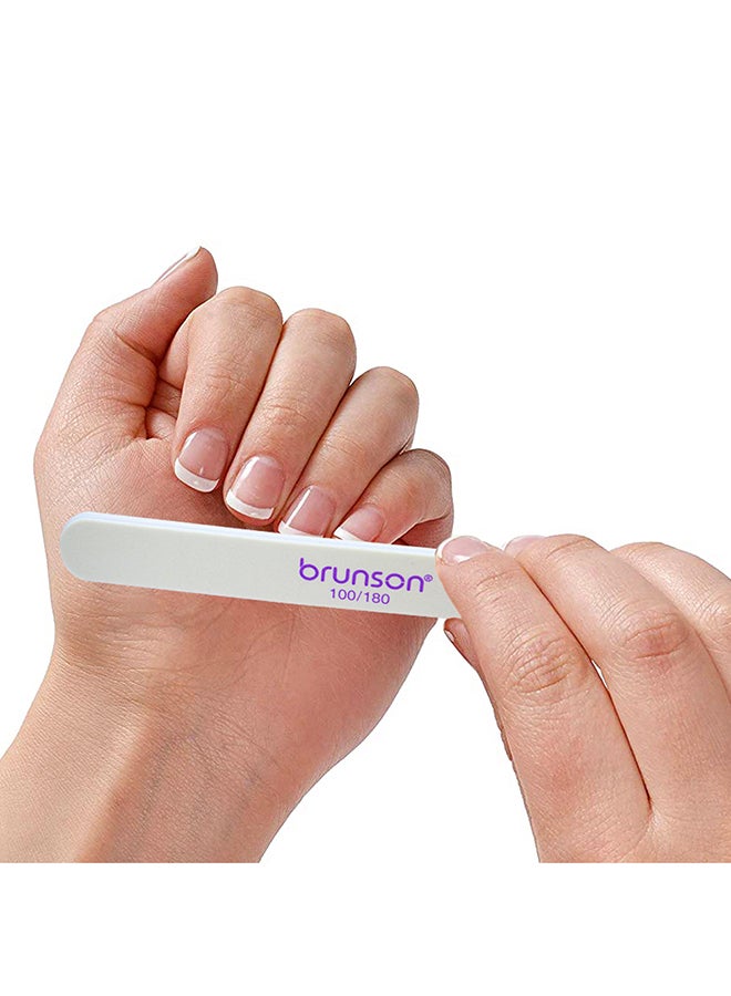 brunson 24 Pieces Natural Manicure Pedicure Kit Polisher Washable Buffering, Sanding, Cushion-Nail-file EB-311W - Image 3