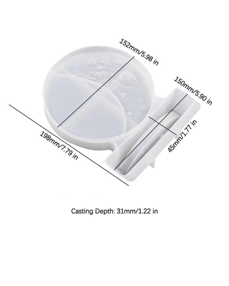 Snoogg Silicone Round ShapeSnoogg Unique Lunar New Moon Surface Epoxy Resin Molds for DIY Frames Art and Craft Decor with Pack of 3 Dark and Glow Pigments - Image 2