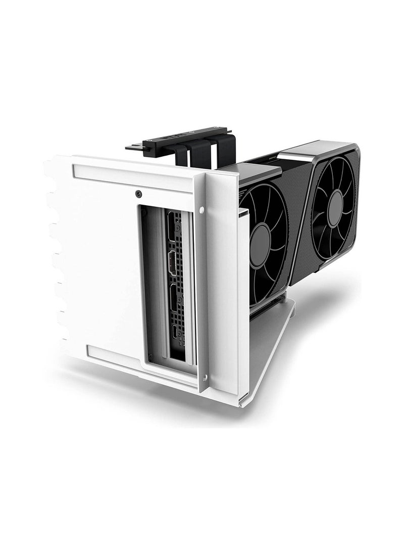 NZXT طقم تركيب وحدة معالجة الرسوميات الرأسية NZXT، كابل PCIe 4.0x16 Riser مقاس 175 مم، حامل وحدة معالجة الرسوميات، دعامة فولاذية قوية، يناسب تمامًا سلسلة NZXT H5 وH7 وH9، أبيض | AB-RH175-W1  - Image 4