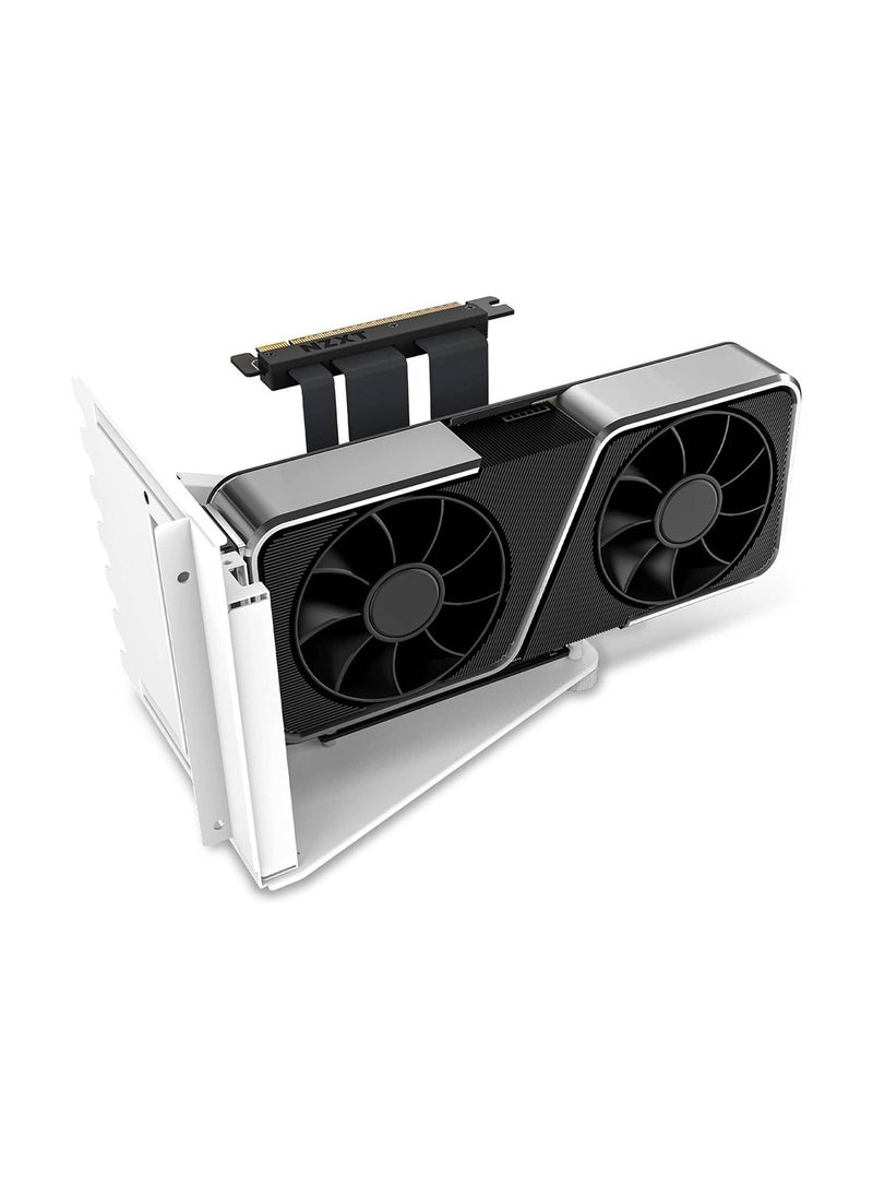 NZXT طقم تركيب وحدة معالجة الرسوميات الرأسية NZXT، كابل PCIe 4.0x16 Riser مقاس 175 مم، حامل وحدة معالجة الرسوميات، دعامة فولاذية قوية، يناسب تمامًا سلسلة NZXT H5 وH7 وH9، أبيض | AB-RH175-W1  - Image 5