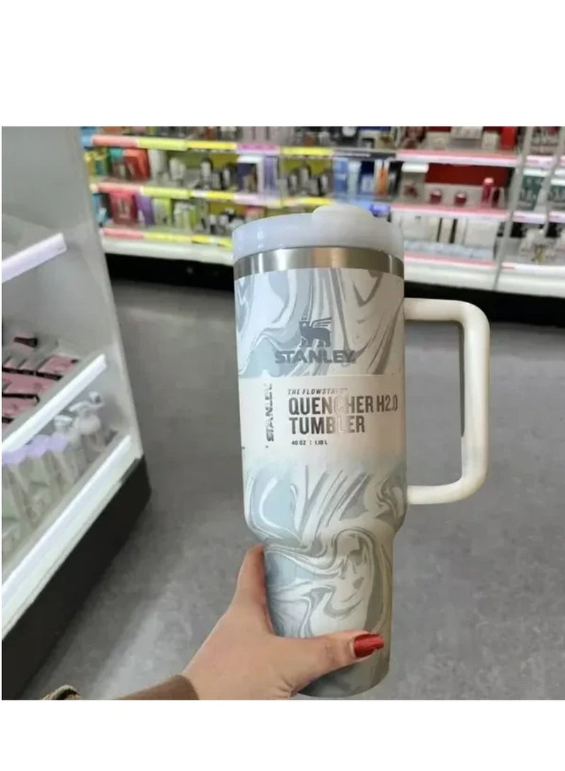 Stanley 40 Oz Tumbler with Handle and Straw – Leak-Resistant Flip Lid, Vacuum Insulated Stainless Steel, Portable Travel Tumbler | Keeps Drinks Hot or Cold for Hours – Ideal for Office, Outdoor, and On-the-Go Use - Image 3