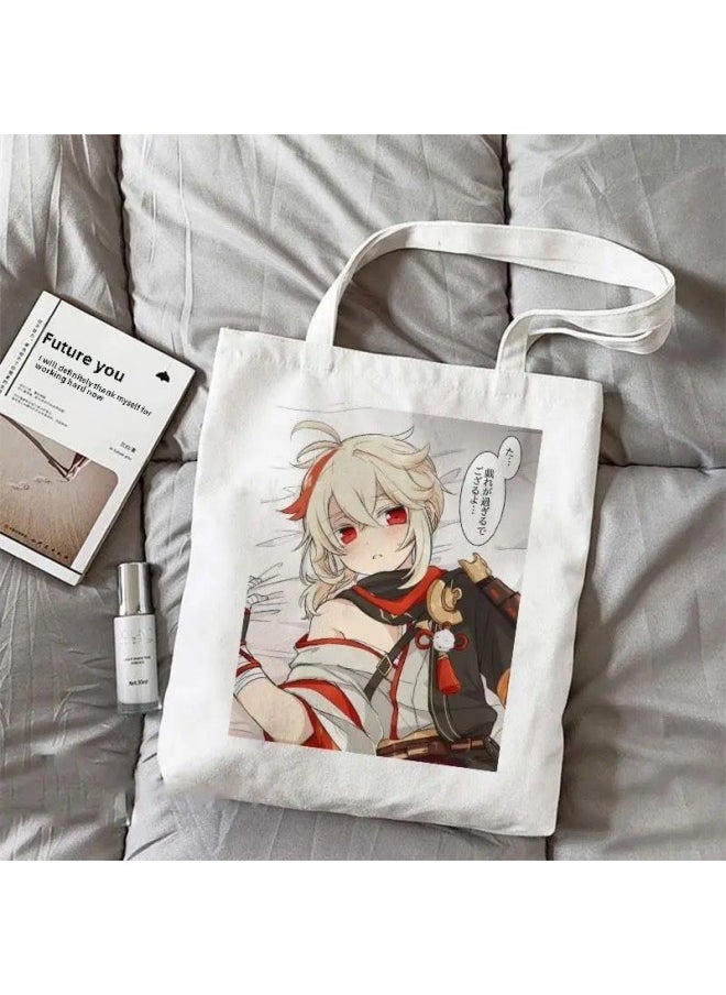 Generic - Original God Maple Leaf Surrounding Q Canvas Bag Cartoon Cute Student Schoolbag Secondary Diy High Color Value Shoulder Handbag-Specifications:Standard-Color:6 Ordinary Models-durable*/*no Zipper** - Image 1
