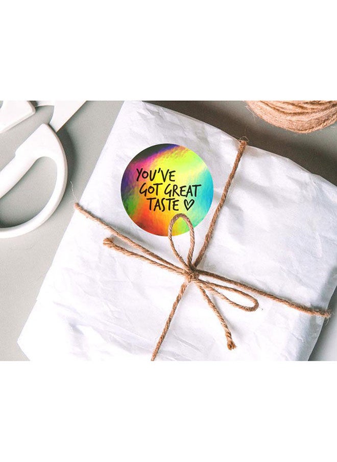 Wownect Rainbow Laser YOU'VE GOT GREAT TASTE Stationary Stickers Round [1inch][500 Pcs Labels] Labels For Envelope Seals Packing Seals cards Gift Boxes Shopping Bags Bouquets Decoration  - Image 2