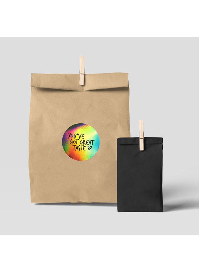 Wownect Rainbow Laser YOU'VE GOT GREAT TASTE Stationary Stickers Round [1inch][500 Pcs Labels] Labels For Envelope Seals Packing Seals cards Gift Boxes Shopping Bags Bouquets Decoration  - Image 3