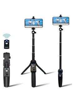 48" Compact Selfie Stick & Tripod, Extendable, Wireless Bluetooth Remote, Lightweight Aluminum, Travel Ready, Compatible with iPhone 14 13 12 Pro Xs Max Xr