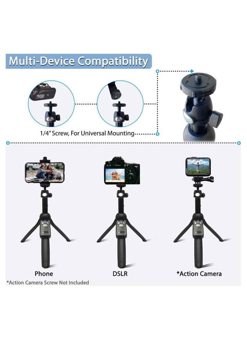 ELTRAZONE - 48" Compact Selfie Stick & Tripod, Extendable, Wireless Bluetooth Remote, Lightweight Aluminum, Travel Ready, Compatible with iPhone 14 13 12 Pro Xs Max Xr - Image 1