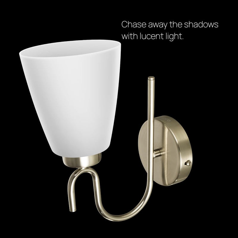 wipro BeuHome Single Wall Light BW01 | Premium Indoor Decorative Light with Contemporary Sleek Design | Antique Surface Mounted Classic Wall Light for Bedroom, Living Room | B22 (1H, Matte Nickel) - Image 4