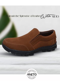 Meto Casual formal shoes made of original natural suede leather, honey colour, and medical upholstery  - Image 2