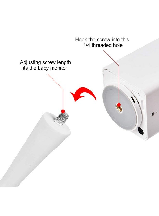 iTODOS Baby Monitor Mount Compatible With Arloowletgoodbabyhellobabyanmeatevtechmotorola Baby Monitor And Most Universal Monitors Cameraversatile Twist Mount Without Tools Or Wall Damagewhite - Image 5