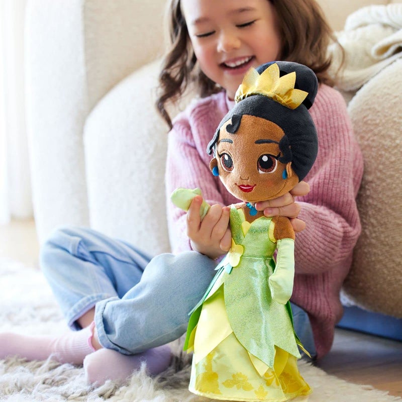 Disney Store Official Princess Plush Doll, Tiana, Medium 14 Inches, Soft Plushy with Embroidered Features, Princess Toys for Girls, Disney Dolls, Stuffed Animals for Girls - Image 2