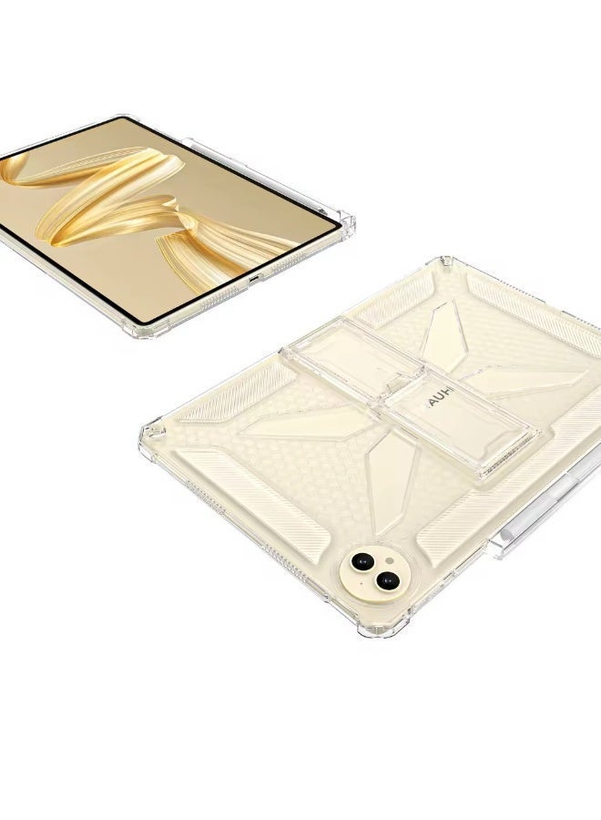 جراب شفاف مزود بحامل لجهاز هواوي ميت باد برو 12.2 (إصدار 2024)، مقاوم للصدمات، نحيف وخفيف الوزن، مقاوم للاصفرار، مزود بغطاء قابل للطي وحامل قلم - شفاف - Image 3