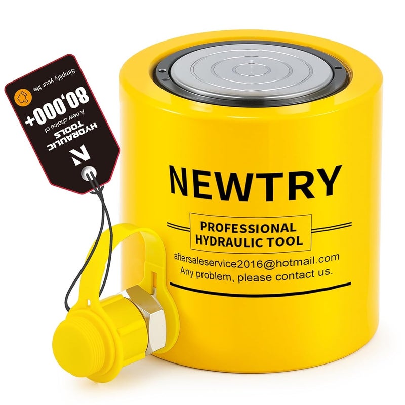 NEWTRY 1Pcs 150 ton Hydraulic Jack Cylinder Short Type Stoke 50mm(2inch) Protable Hydraulic Ram Industrial Lifting Jack, not for Car (150T) - Image 1