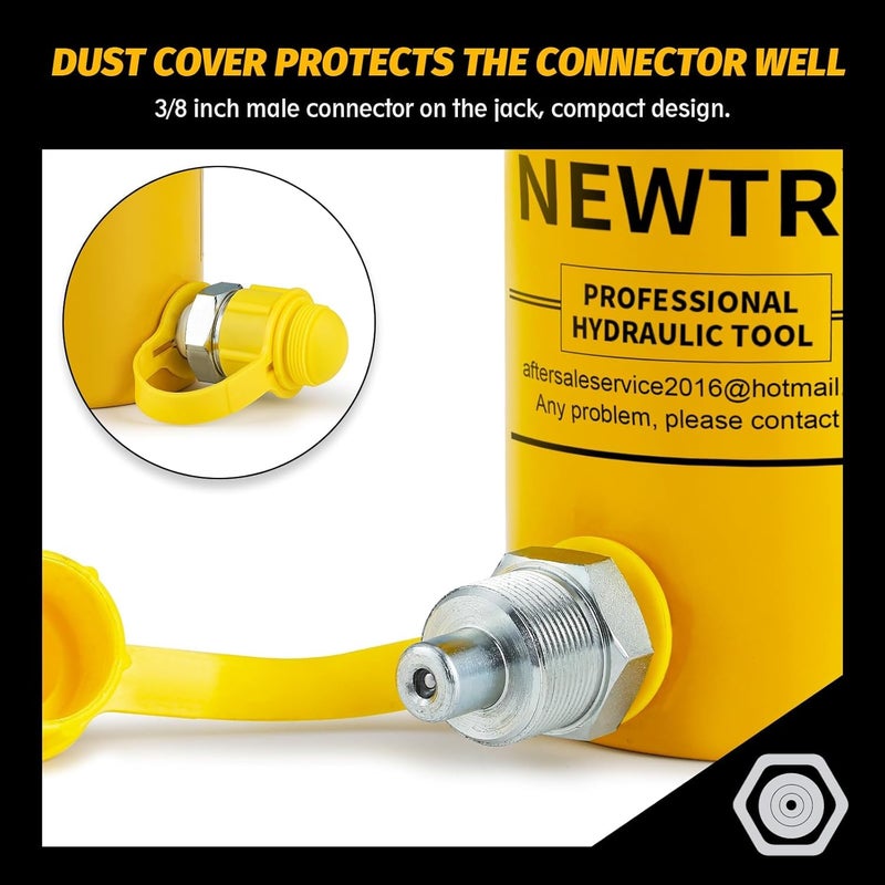 NEWTRY 1Pcs 150 ton Hydraulic Jack Cylinder Short Type Stoke 50mm(2inch) Protable Hydraulic Ram Industrial Lifting Jack, not for Car (150T) - Image 3