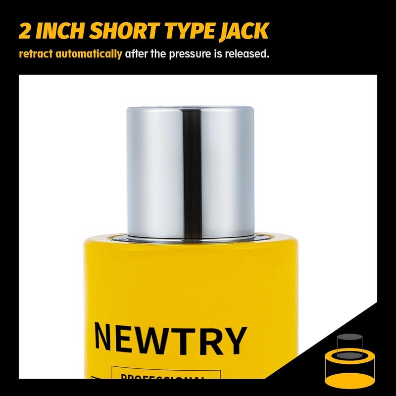 NEWTRY 1Pcs 150 ton Hydraulic Jack Cylinder Short Type Stoke 50mm(2inch) Protable Hydraulic Ram Industrial Lifting Jack, not for Car (150T) - Image 5