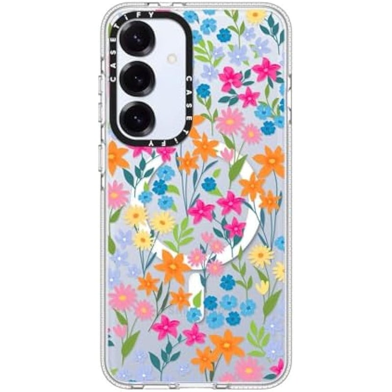 CASETIFY Magnetic Clear Galaxy S25+ Case 【Compatible with Magsafe】 - Bright Spring Flowers - Image 2