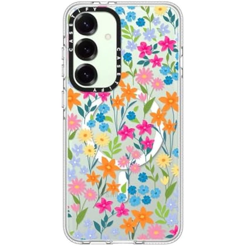 CASETIFY Magnetic Clear Galaxy S25+ Case 【Compatible with Magsafe】 - Bright Spring Flowers - Image 3