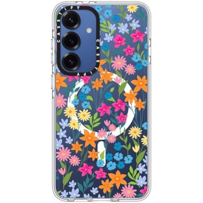 CASETIFY Magnetic Clear Galaxy S25+ Case 【Compatible with Magsafe】 - Bright Spring Flowers - Image 4