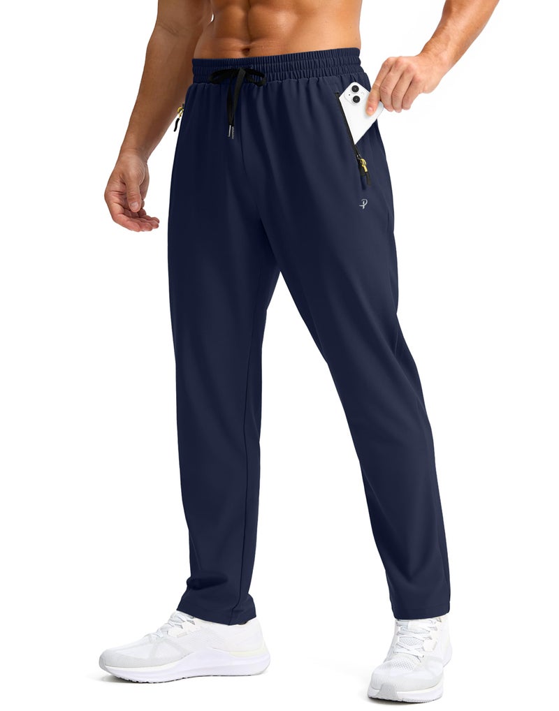 Pudolla Mens Summer Lightweight Breathable Casual Hiking Running Pants Outdoor Sports Quick Dry Trousers(Navy XL) - Image 1