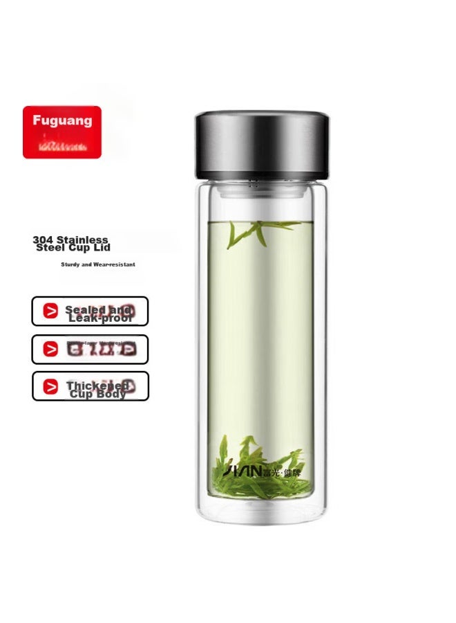 Tomimitsu Fuguang Double-layer Glass Cup, Large Capacity, With Tea Strainer, Water Cup, High Borosilicate Tea Infuser Mug, Business Men's Office Cup - Image 1