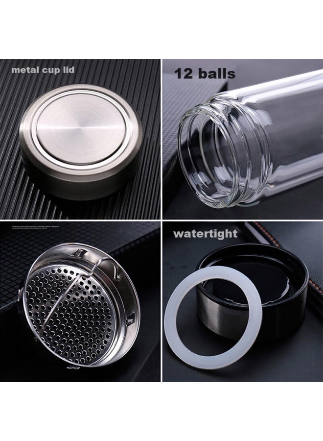 Tomimitsu Fuguang Double-layer Glass Cup, Large Capacity, With Tea Strainer, Water Cup, High Borosilicate Tea Infuser Mug, Business Men's Office Cup - Image 3